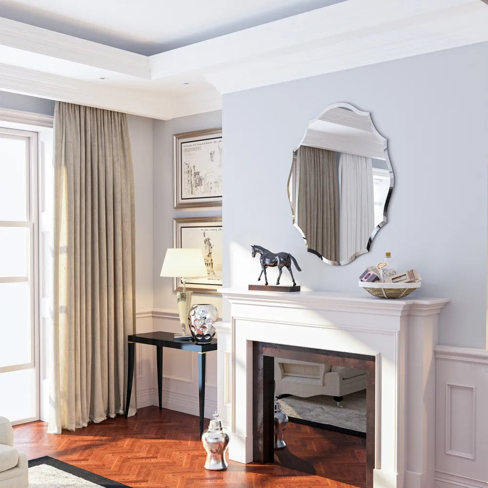 OEM Wall Mirror Asymmetrical Decorative Silver