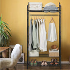 OEM Clothes Rack Heavy Duty Metal Frame Hanging Rail Black