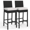 Patio Barstools Set of 2 - Armless - Black/White