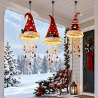 OEM LED Santa Hat Hanging Light Christmas Decoration with Tassel Bell & Star S4