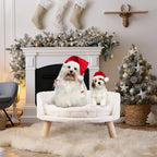 OEM Miniature Couch Velvet Upholstery Solid Stems White 60CM