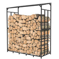 OEM Firewood Log Rack Metal Frame Protective Cover Black