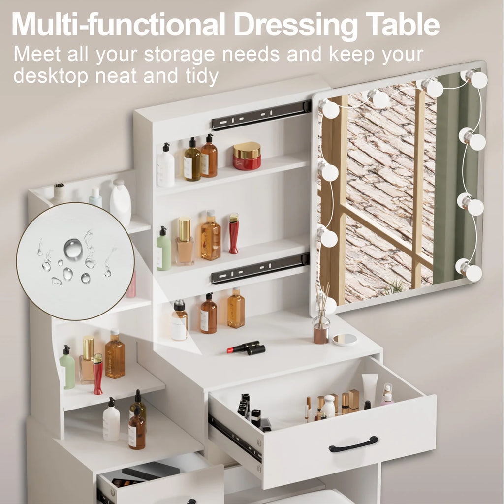 OEM Vanity Dressing Table 3-Colour LED Mirror White