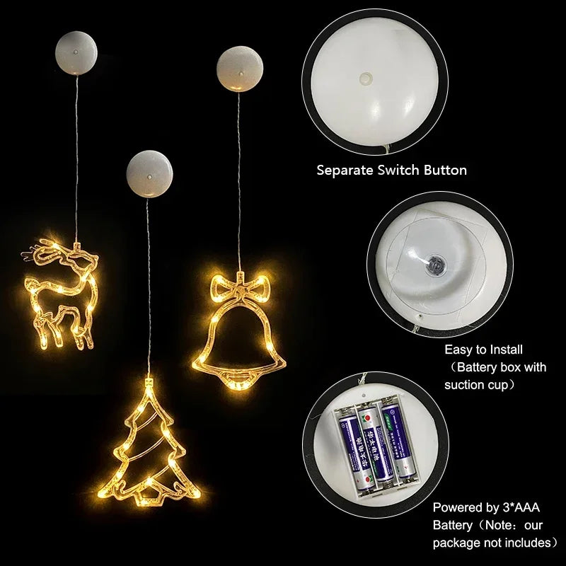 OEM Christmas LED Window Hanging Light Christmas Tree Warm White