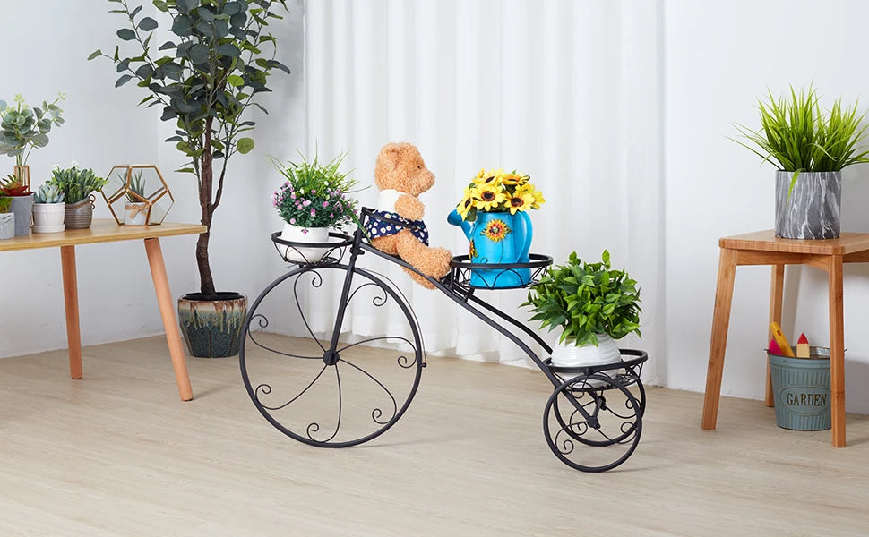 Plant Stand - Metal Flower Pot Holder - Black