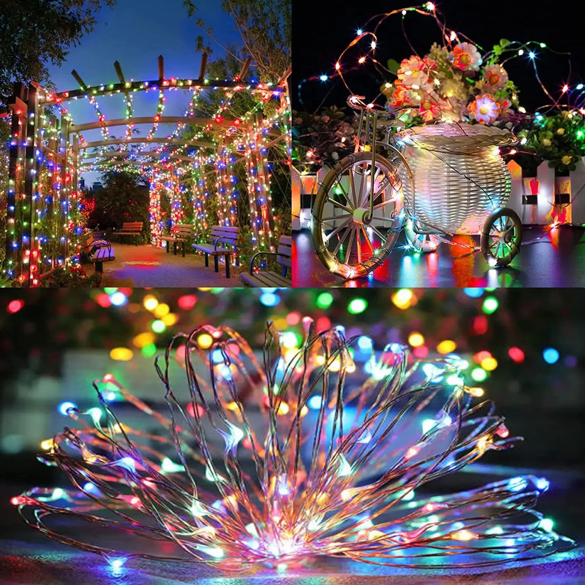 OEM Solar Fairy String Lights 200 LED 8 Modes IP65 Outdoor