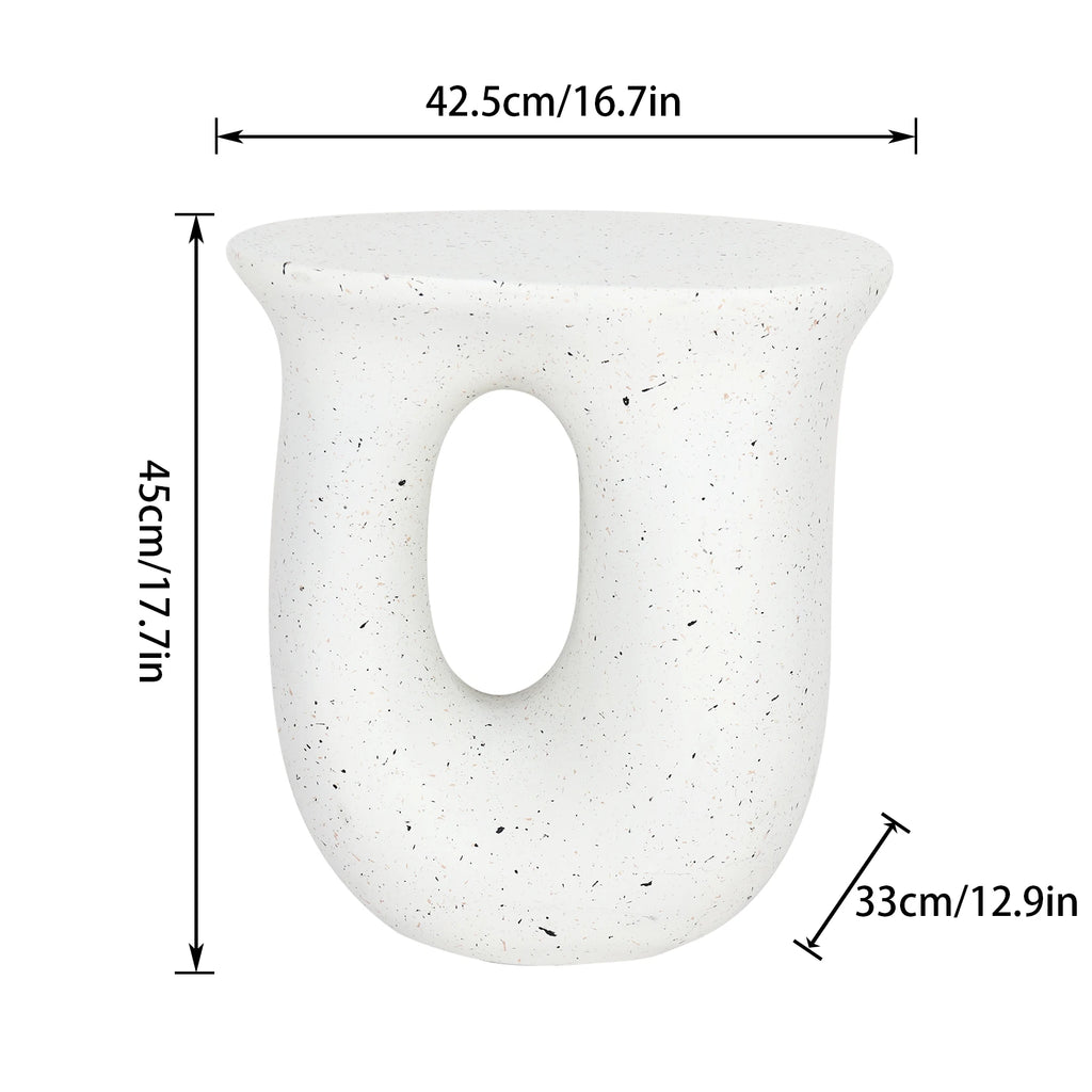 OEM U-Shaped Side Table Modern Off White