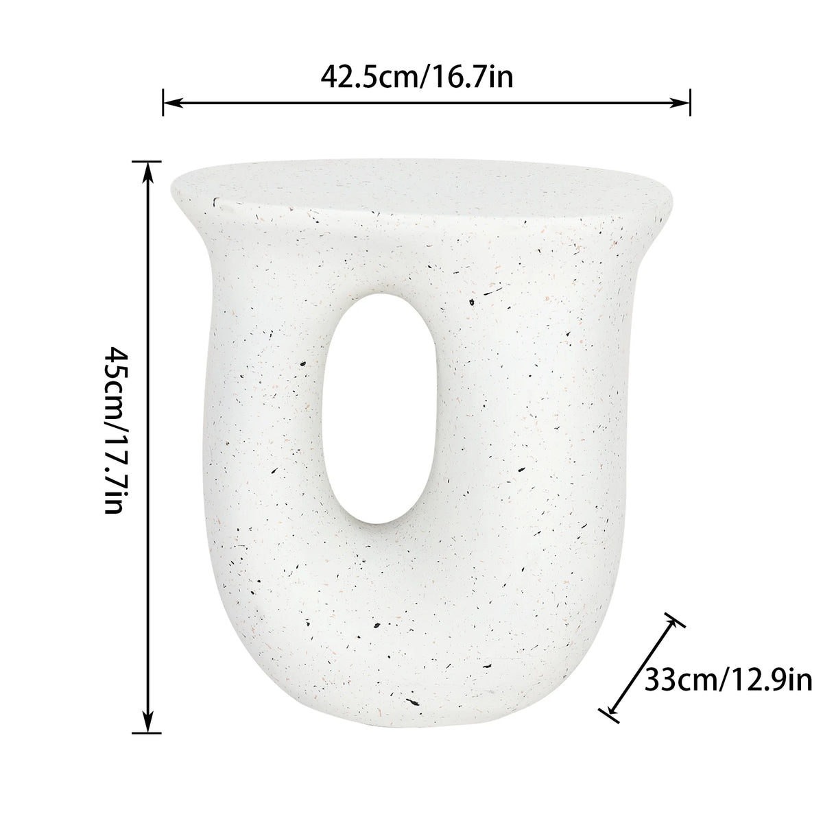 OEM U-Shaped Side Table Modern Off White