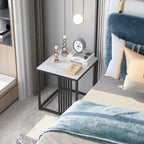 OEM Side Table Marble Effect Top White