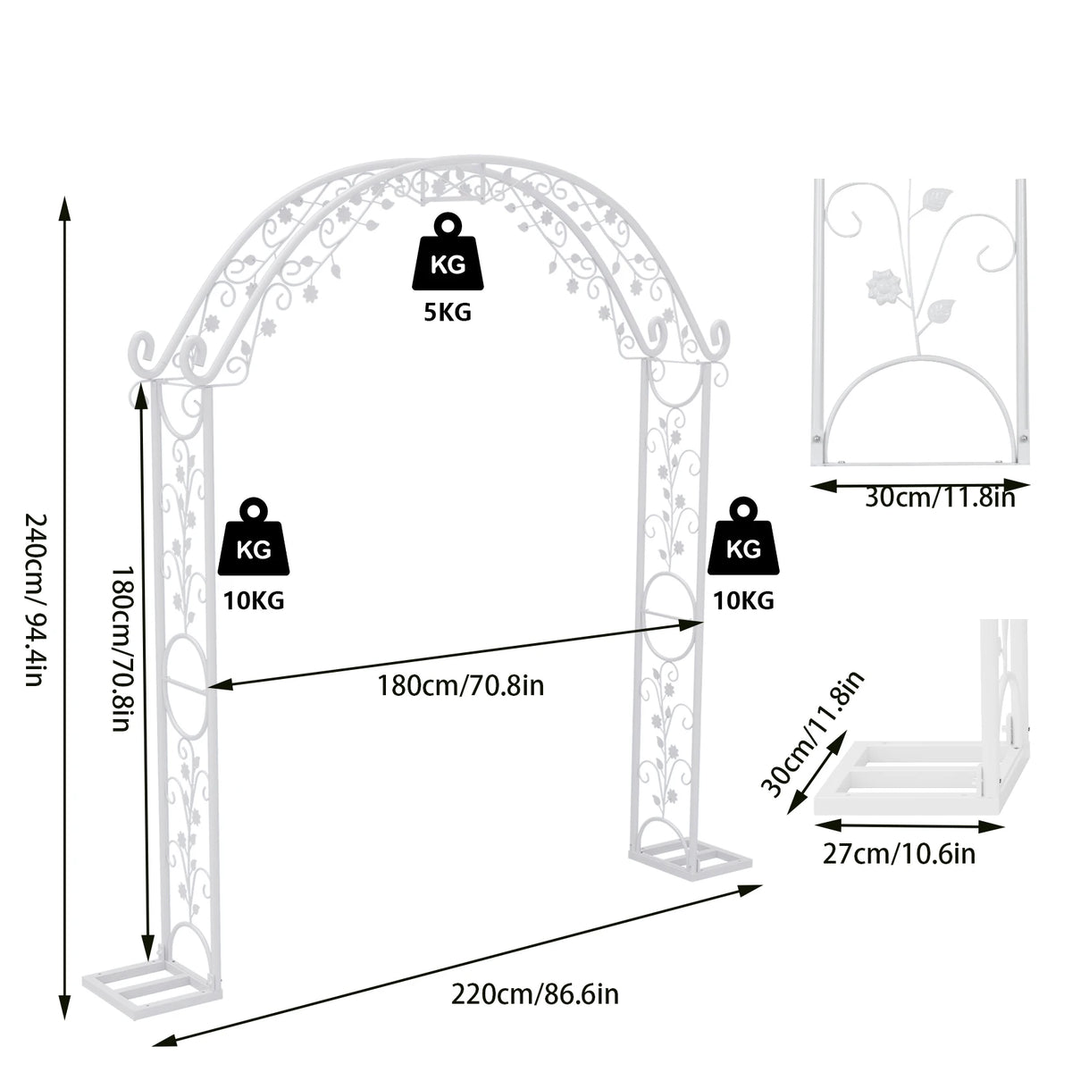OEM Wedding Arch Backdrop Stand White