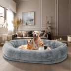OEM Dog Bed Giant Beanbag Washable Fur Cover Blanket Gray Large