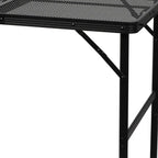 OEM Folding Grill Table Adjustable Height Steel Mesh Top Black 90 × 60 ×70cm
