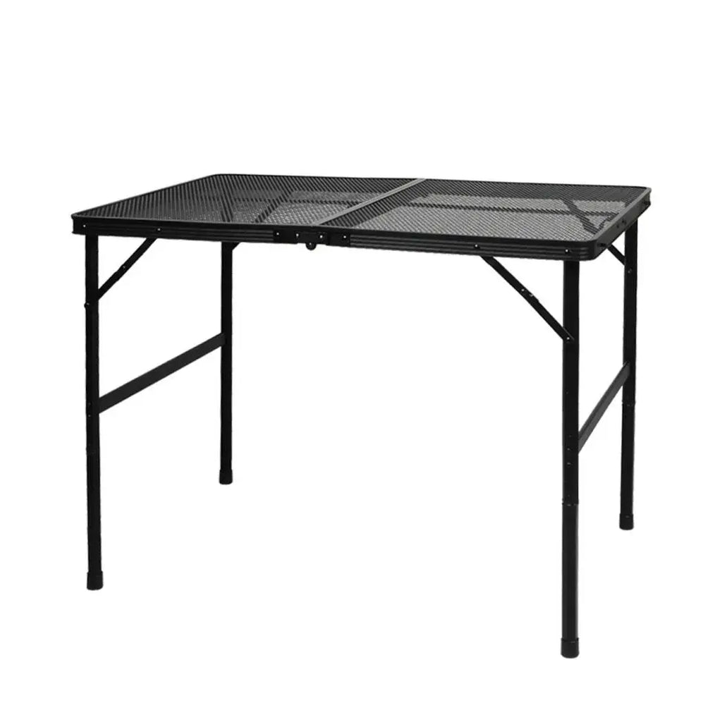 OEM Folding Grill Table Adjustable Height Steel Mesh Top Black 90 × 60 ×70cm
