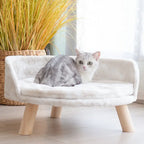 OEM Miniature Couch Velvet Upholstery Solid Stems White 60CM