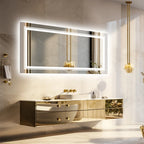 OEM Bathroom Mirror Wide LED Silver