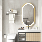 OEM Bathroom Mirror Oval LED Illuminated Gold