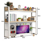 OEM Desktop Hutch Bookshelf 2-Tier Heavy Duty Metal White