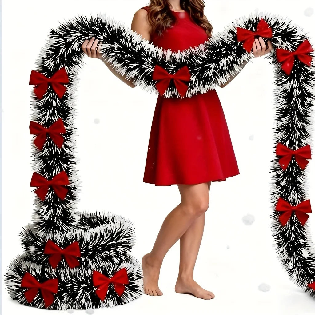 OEM Christmas Tinsel Ribbon Garland PVC Gold 5m