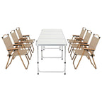 OEM 7 Piece Folding Camping Table Chair Set Aluminium 240 × 60 ×69cm