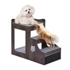 OEM Pet Bunk Bed with Removable Stairs Storage Brown 83x45x67.5cm