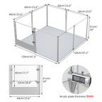 OEM Acrylic Dog Playpen 8 Panels Waterproof Pad Silver 120x120x61cm