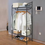 OEM Clothes Rack Heavy Duty Metal Frame Hanging Rail Black