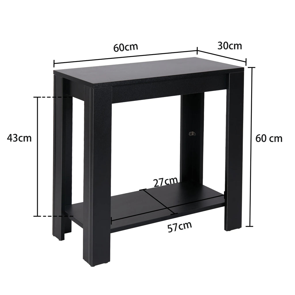 OEM End Table 2-Tier Storage Shelf Black