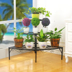 OEM Plant Stand 3-Tier Quarter Round Metal Corner Shelf