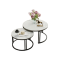 OEM Coffee Table Set 2 Piece Sintered Stone Black/White