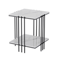 OEM Side Table Sintered Stone White Marble Look