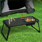 OEM Folding IGT Camping Table with BBQ Grill Black 81x39x31cm
