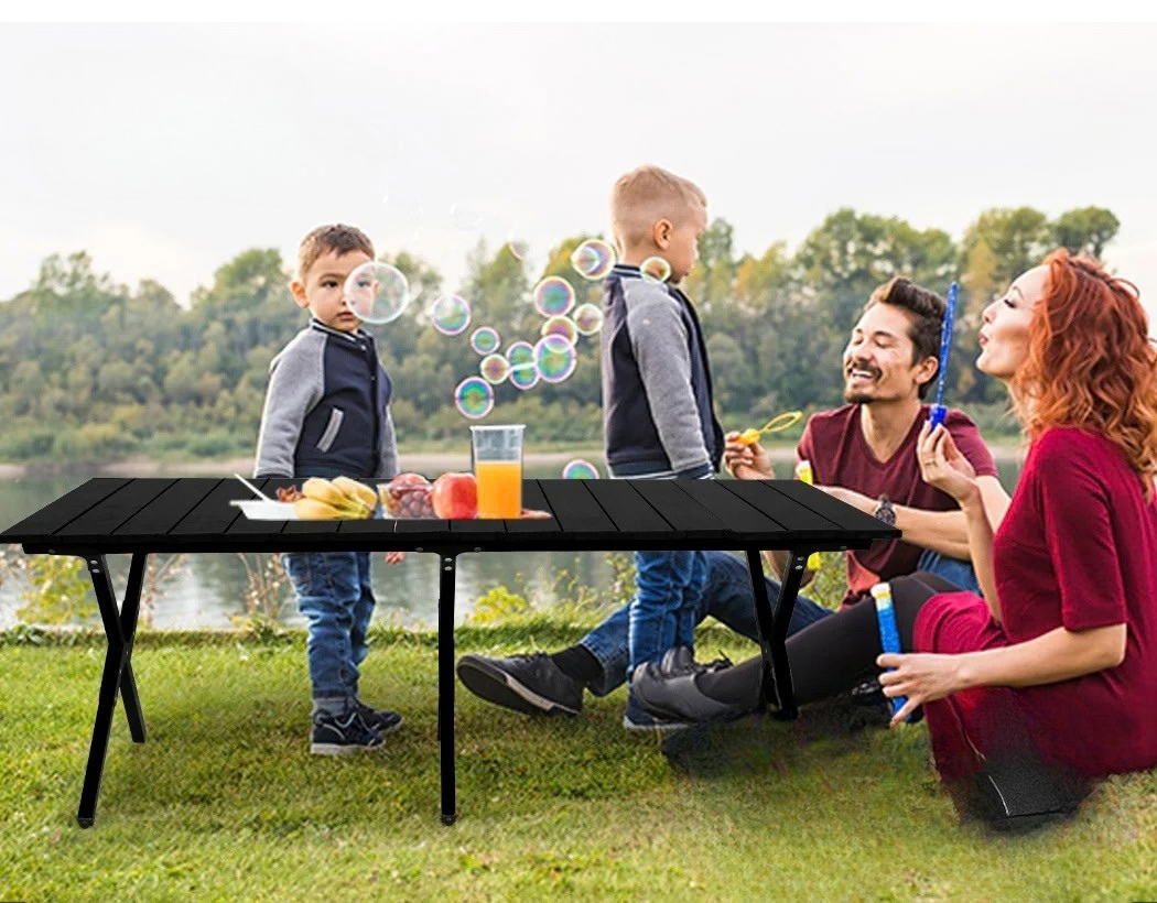 OEM Folding Camping Table Set with 4 Chairs Black