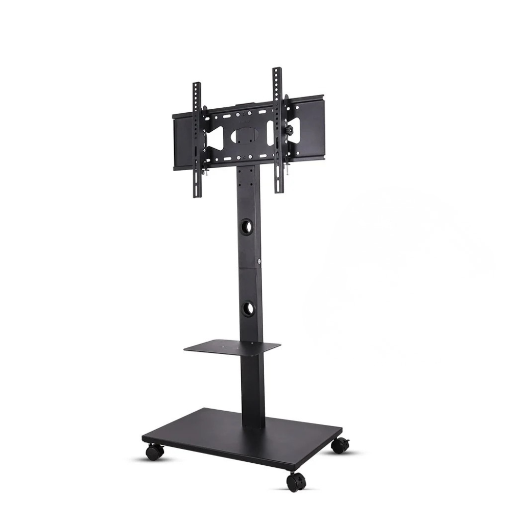 OEM TV Stand Height Adjustable Rolling Tilting Black 32-65 Inch