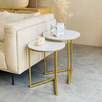 OEM Nesting Coffee Tables 2-Tier Gold & White