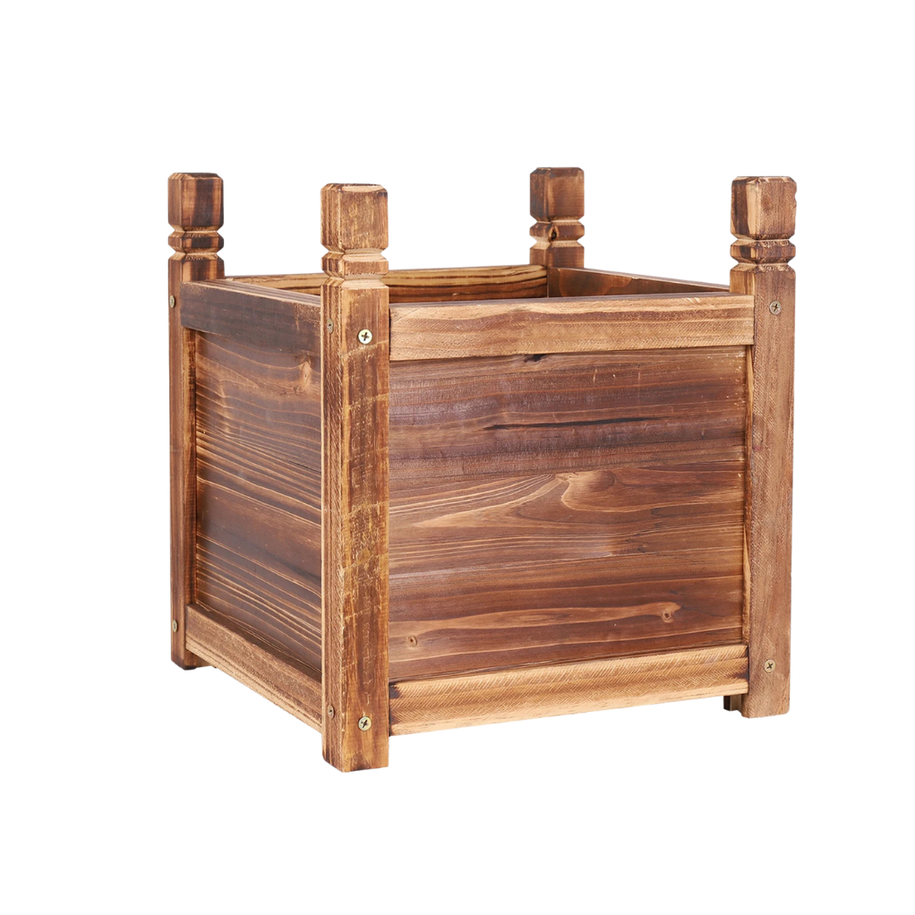 OEM Planter Box Solid Pine Wood Dark Brown