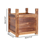 OEM Planter Box Solid Pine Wood Dark Brown